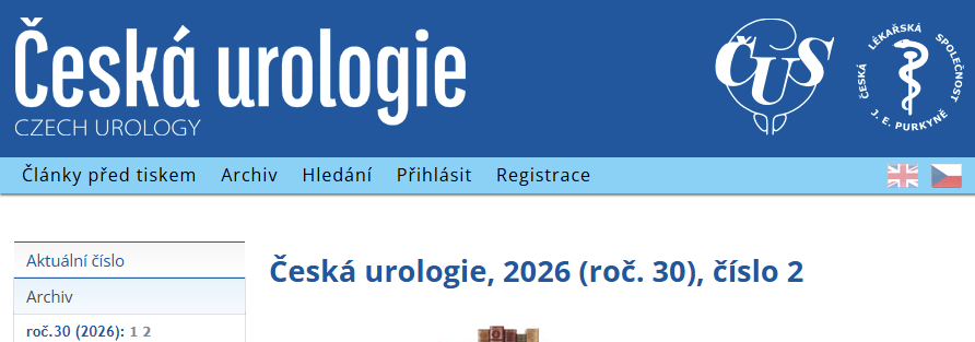 CzechUrology's tweet photo. Další číslo 2/2026 je na světě https://t.co/HPlD3RKYmE. Editorial úhrady robotické operativy v urologii. Rekonstrukce panuretrální striktury uretry dle Kulkarniho. Nefrolitiáza transplantované ledviny. Molekulárně definované RCC. ED. Komplikace po BCG. #uroczech @CUS_CLS_JEP https://t.co/hqGJol0NKm