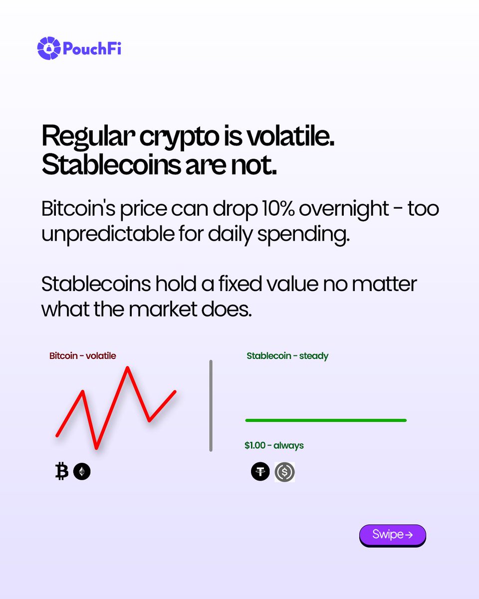 PouchFinance's tweet photo. Everyone's talking about stablecoins.

But do you actually know what they are?

If you're a freelancer, remote worker, crypto trader, or anyone curious about USDT, this one's for you.

Swipe right ➡️ https://t.co/jUhwwQkPcB