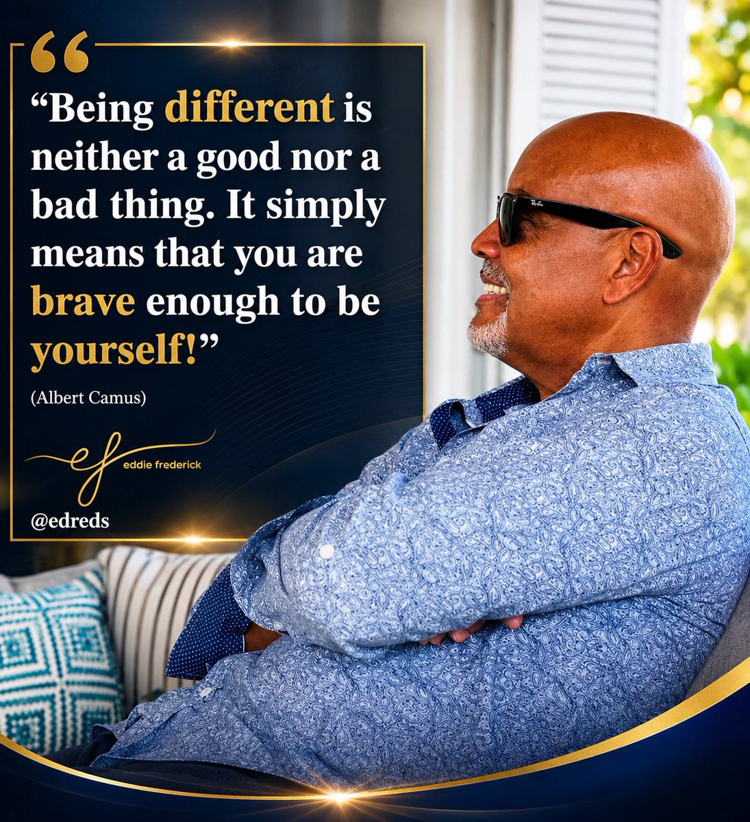 eddieafrederick's tweet photo. Goodly Folks - Authenticity is important. Being yourself can prove to be the best thing you can do in a world where “fakes” are on the rise.
Peace ✌️ 
#efrederick
#onlypositivevibes
#authenticity https://t.co/zwzVHRtcLT