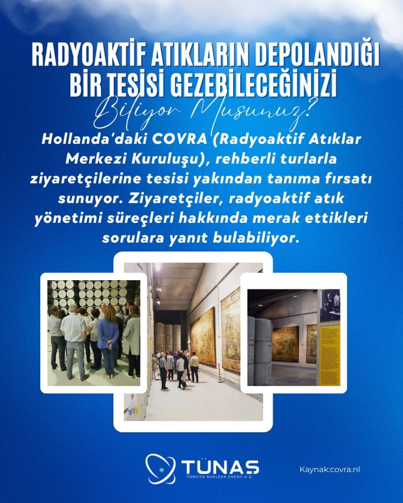 tunas_tr's tweet photo. Radyoaktif atıkların depolandığı bir tesisi gezebileceğinizi biliyor muydunuz?
Hollanda’daki COVRA (Radyoaktif Atıklar Merkezi Kuruluşu) , rehberli turlarla ziyaretçilerine tesisi yakından tanıma fırsatı sunuyor. Ziyaretçiler, radyoaktif atık yönetimi süreçleri hakkında merak ettikleri sorulara yanıt bulabiliyor.