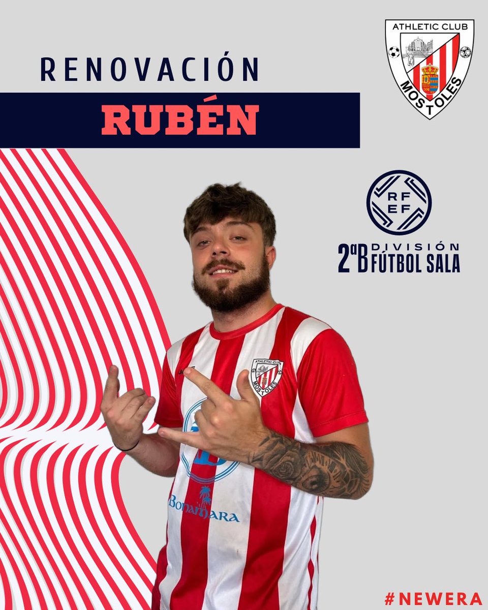 AthMostoles's tweet photo. 🔴⚪ ARRANCA LA #NEWERA

RUBÉN RENOVADO.

Del campeonato juvenil D.H a 2ªB… el último año campeón de Tercera; ascenso a 2ªB..

Y sigue en casa, esto solo empieza. 
❤️🤍

#athleticmostoles🔴⚪️
#ViveLaAlternativa https://t.co/Wr8cdECMBl