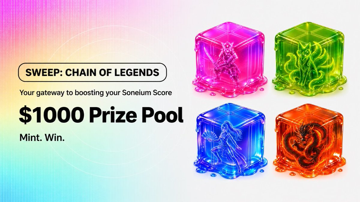 sweep_haus's tweet photo. Sweep is excited to be part of Soneium's Season 12 Bonus Score campaign 🎉

Here's how to earn your bonus score on @soneium and secure your spot in the $1,000 prize pool:

1️⃣ Mint all NFTs step by step in the quest and unlock the Final NFT:

➡️ https://t.co/JifXqq80zd

2️⃣ Once you've minted the Final NFT, you'll be eligible for both the bonus score and the $1,000 prize pool.

➡️ https://t.co/v95arf3Rlp

✅ Minting the Final NFT is required to receive the bonus score and enter the prize pool.