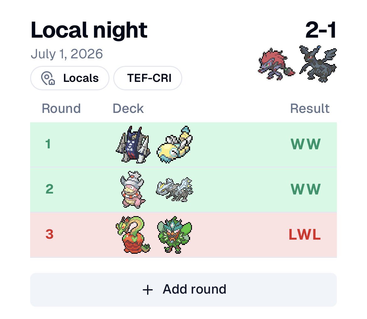 DoggoTCG's tweet photo. Unlucky for last game...

G1: Brick
G2: Prize trade won 
G3: Brick once more (draw pass 2 times)

Ps. You can win vs grass also without darmanitan 😬 https://t.co/4bmNoNPXbn
