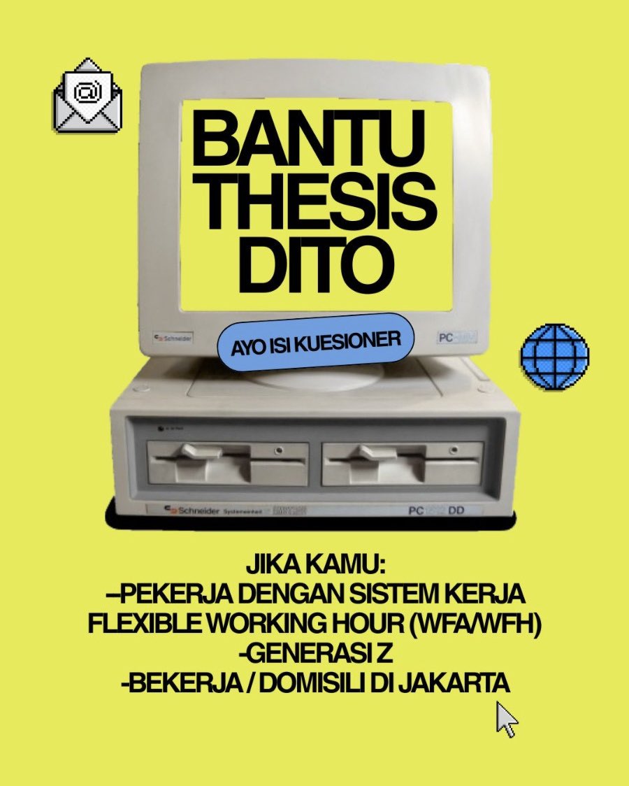 kulturacer's tweet photo. BANTU AKU LULUS! 👉👈
TWITTER PLEASE DO YOUR MAGIC

jika kamu
-Pekerja dengan sistem kerja Flexible Working Hour (WFA/WFH) 
-Generasi Z
-Bekerja/domisili di Jakarta

https://t.co/4etChcI7cH https://t.co/0YsNIoTtfr