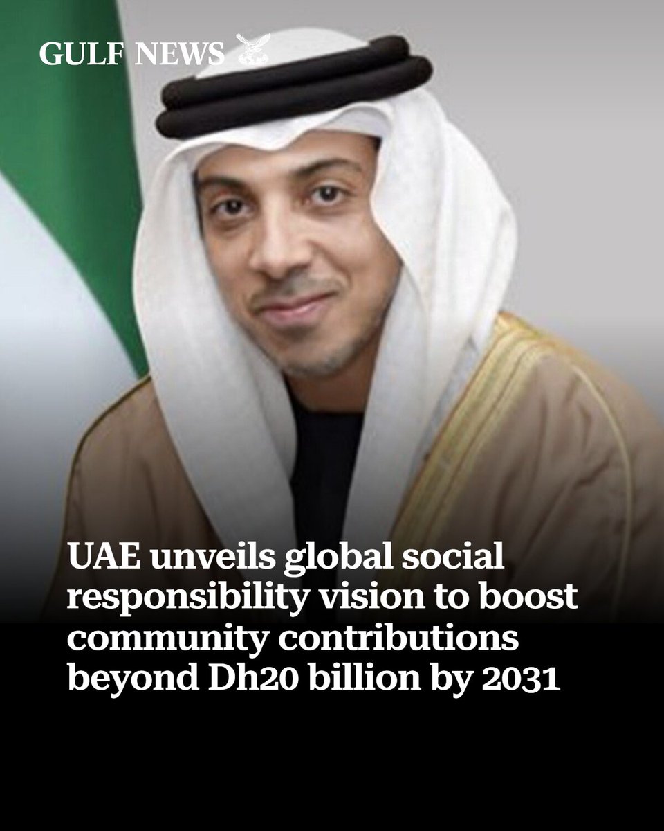 gulf_news's tweet photo. Sheikh Mansour announces UAE plan to raise community contributions to over Dh20 billion by 2031, building on Dh3.23 billion generated through 191 corporate partnerships.
https://t.co/p0Y9bQxMDV https://t.co/1C6tcycg6J