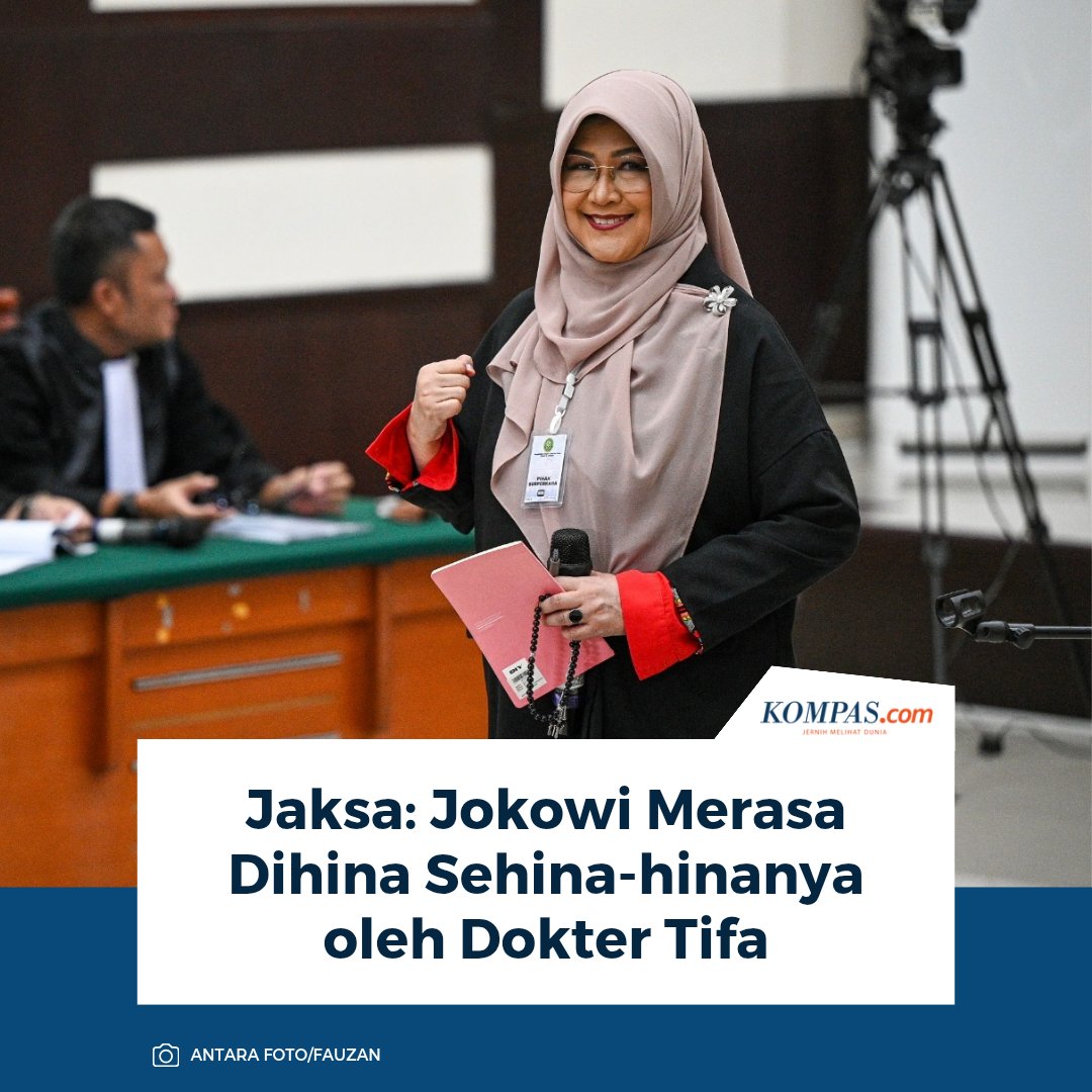 kompascom's tweet photo. Jaksa: Jokowi Merasa Dihina Sehina-hinanya oleh Dokter Tifa

Baca di https://t.co/gfmJKWskhB https://t.co/y6Xwk5IwMq