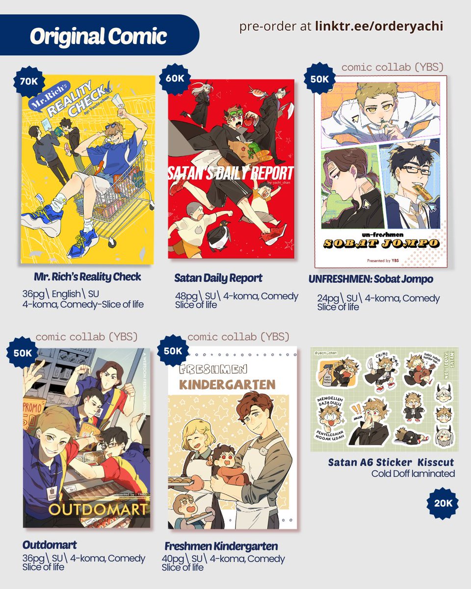 yachi_chann's tweet photo. [RT💛] 
🌠✨HALOO, LOCAL MAIL PRE-ORDER AKHIRNYA SUDAH DIBUKAA ✨🌠

🕐periode po: 2-8 Juli 2026
🩶fandom: original, orb, hxh, one piece, ohshc, mp100
🛒https://t.co/mJRTgcaGI8

(merch lain di🧵) 
Terima kasih~ ᕦʕ •`ᴥ•´ʔᕤ https://t.co/4NsLUc4gZN