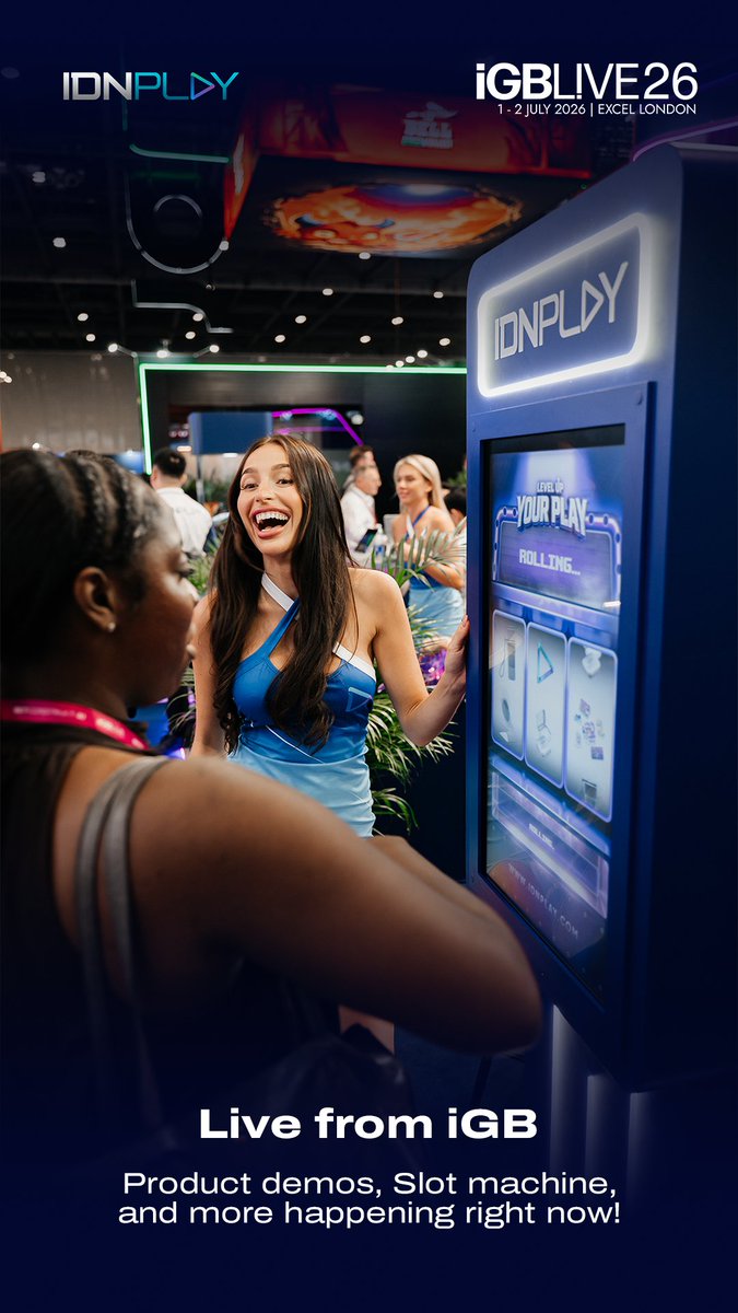 OfficialIDNPlay's tweet photo. Live from iGB - product demos, slot machine, and more happening right now!

#iGBLondon #iGB #IDNPlay https://t.co/WPL75ee2v8