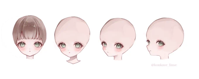 瞳の描き方が話題ですが、 私はよく色んな目の描き方を試すので新しい絵柄ができしだい色んな角度で目を描いて表(図?)にしておきます! 描きたい絵柄によって瞳の位置は変わりますね 瞳がない絵柄もお人形さんみたいで大好きです!