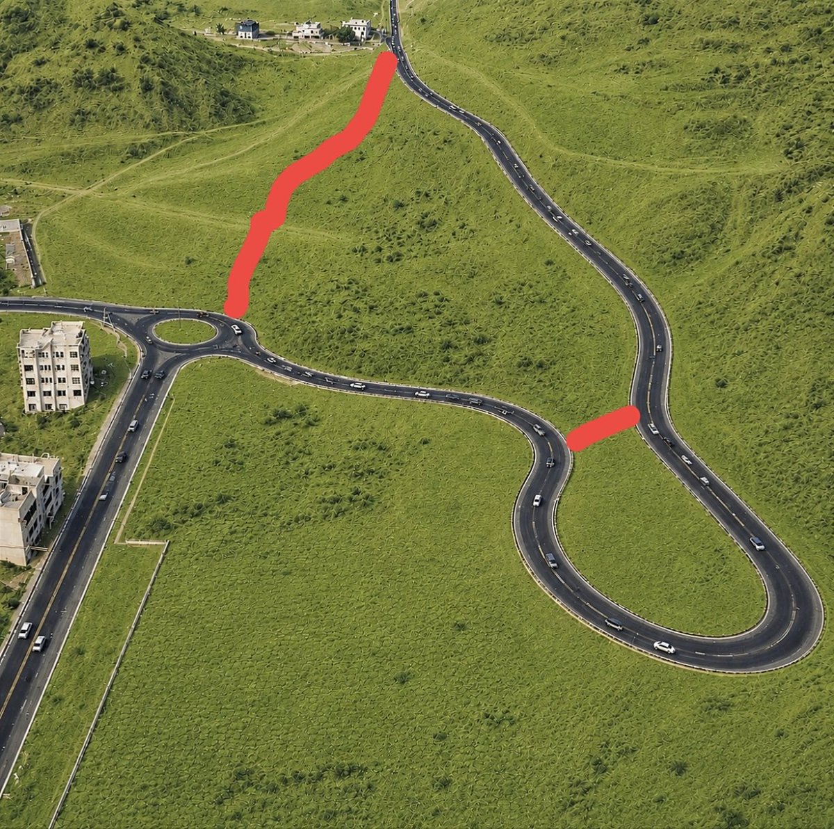 muhtarKr13's tweet photo. Mühendis arkadaşlarıma soruyorum kırmızı alanlara neden yol yapmıyolar  da bu kadar yolu uzatıyorlar ? https://t.co/rOuCxvoYHY