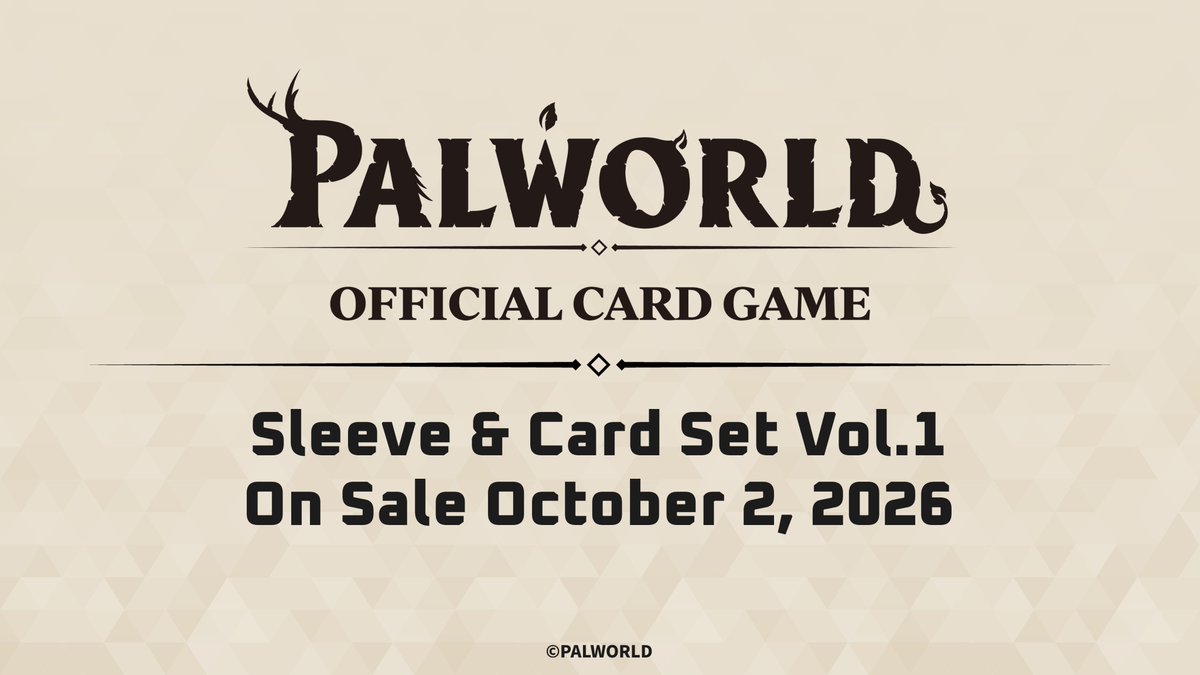 PalworldOCG_EN's tweet photo. Thank you for the incredible support you've shown our first Booster Pack, "Dawn of Palpagos."  

Following this success, we are thrilled to announce 2 new products hitting stores this October! 
 
・Booster Pack "Legends Awaken" 
・Sleeve & Card Set Vol.1  

Stay tuned as we share more details in the coming weeks. 

Preorders are now available at your local stores!  

🔗https://t.co/obChrTKtFI 
🔗https://t.co/gQnhlFCnLR 

#Palworldcardgame