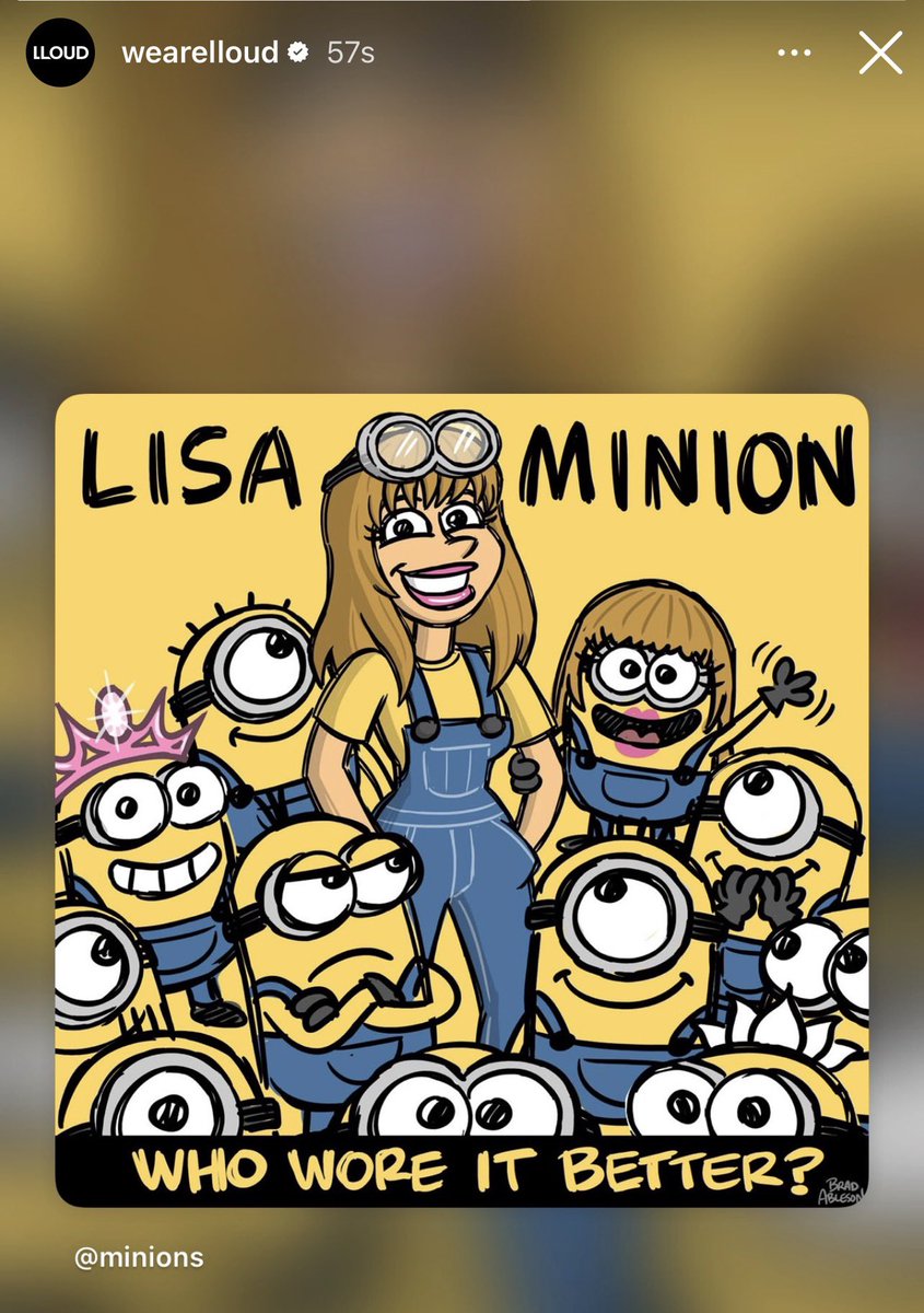 LaliceUpdates's tweet photo. .@wearelloud reposted IG story update:

#LISA @Minions https://t.co/szjZ3SEBxQ