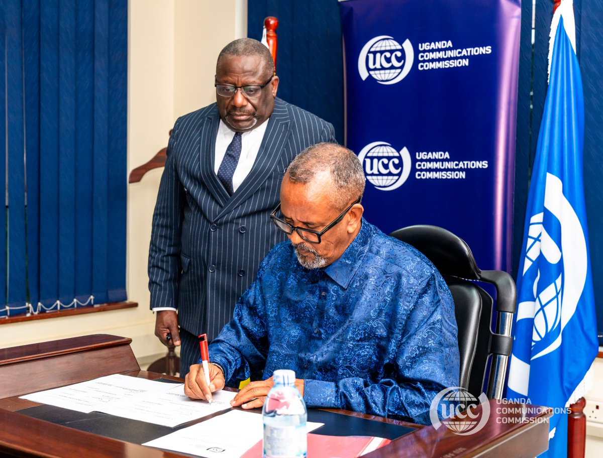babatvuganda's tweet photo. The Busoga Kingdom has today signed a five-year Memorandum of Understanding (MoU) with the Uganda Communications Commission ( @UCC_Official ) to promote digital education and technological advancement in the Busoga region.

The signing ceremony was held at UCC House in Bugolobi. UCC Executive Director Mr. Nyombi Thembo signed on behalf of the Commission while the Deputy Katukiro, Owek. @OwekOsman  signed on behalf of the Busoga Kingdom.
📸 @sammwesigwa8 
#BabaNews