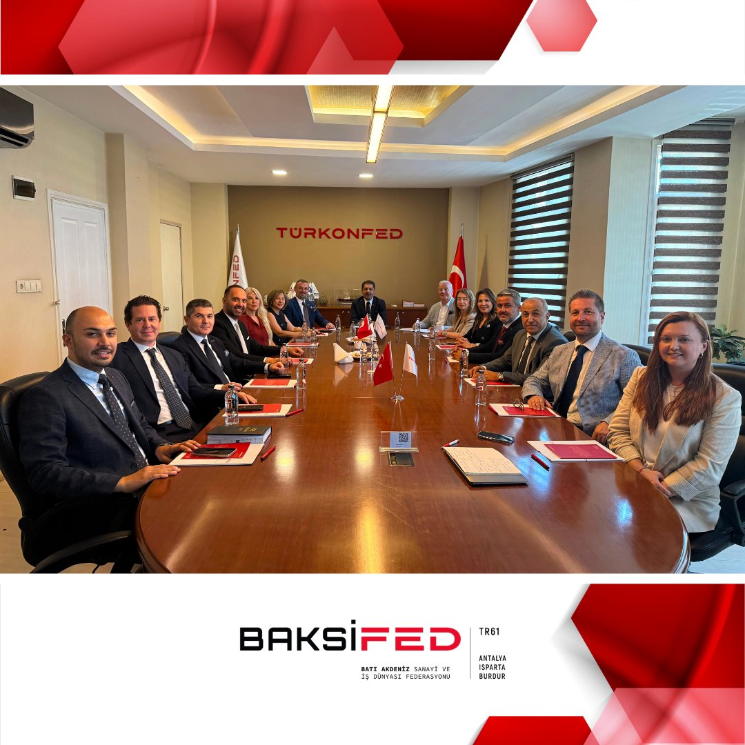 Baksifed's tweet photo. BAKSİFED Başkanımız Sn. @mstcng , Yönetim Kurulu üyelerimiz ve üye dernek başkanlarımızla birlikte @turkonfed Başkanı @Ssonmez01 'i ziyaret etti. Ziyarette iş dünyasının gündemi, bölgesel kalkınma ve iş birliği olanakları değerlendirildi. https://t.co/yR5yjUIfXS