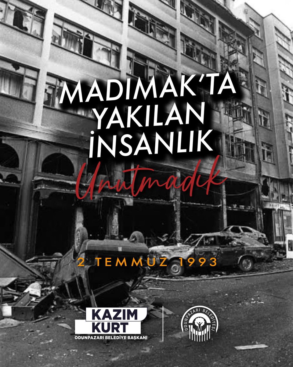 CHPKAZIMKURT's tweet photo. 33 aydın, sanatçı, ozan ve düşünce insanı…
Bir otelde diri diri yakıldılar.
Katledilen sadece canlar değildi; düşünceydi, sanatın ışığıydı, özgürlüğe olan inançtı.

#Madımak Oteli’nin dumanı hala üzerimizde.
O yangının külleri, hâlâ içimizde sönmedi.
Çünkü bu topraklarda adalet hâlâ yerini bulmadı.
Çünkü hâlâ “unutmadık, affetmedik” diyen milyonlar var.

Sivas’ta yitirdiğimiz canları,
Yüreklerimizdeki acıyla,
Ama inadına umutla anıyoruz.