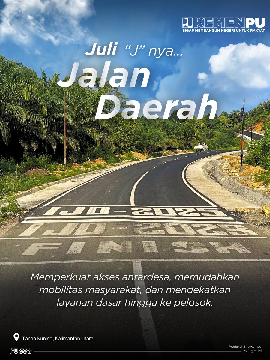 KemenPU's tweet photo. Kalau menurut #SahabatPU, infrastruktur berawalan “J” apa lagi yang punya peran penting bagi kehidupan sehari-hari? 🛣️

@pco_ri 

#SigapMembangunNegeriUntukRakyat
#PU608 https://t.co/qvJjoeUA30