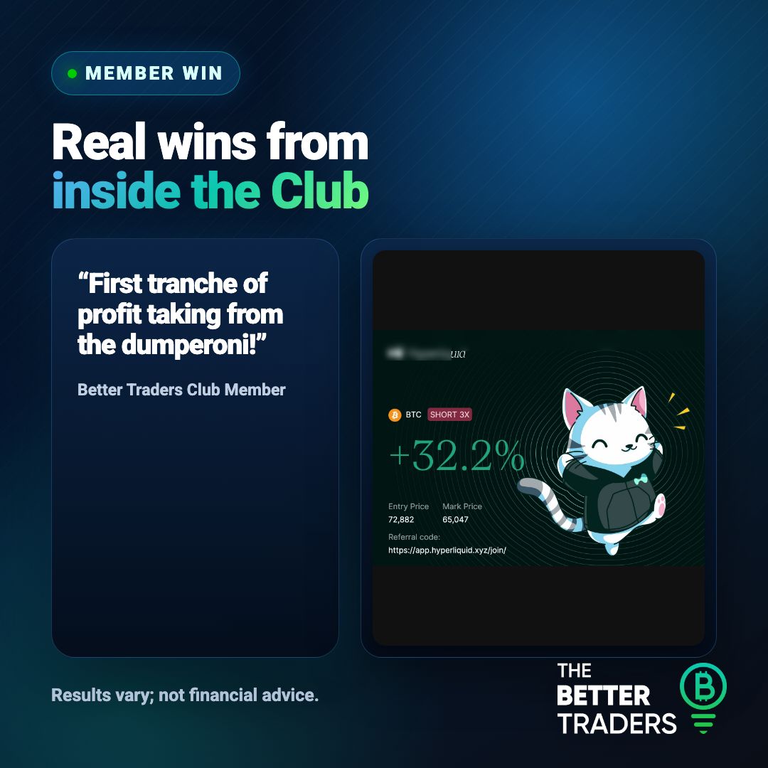 MooninPapa's tweet photo. DUMPERONI Profit Taking

A Club member shared a DUMPERONI trade screenshot and called out the win after taking profit. Simple execution, shared inside the Club.

Results vary. Not financial advice.

#TheBetterTraders #CryptoTrading #TradingCommunity https://t.co/V3CWUgVh0P