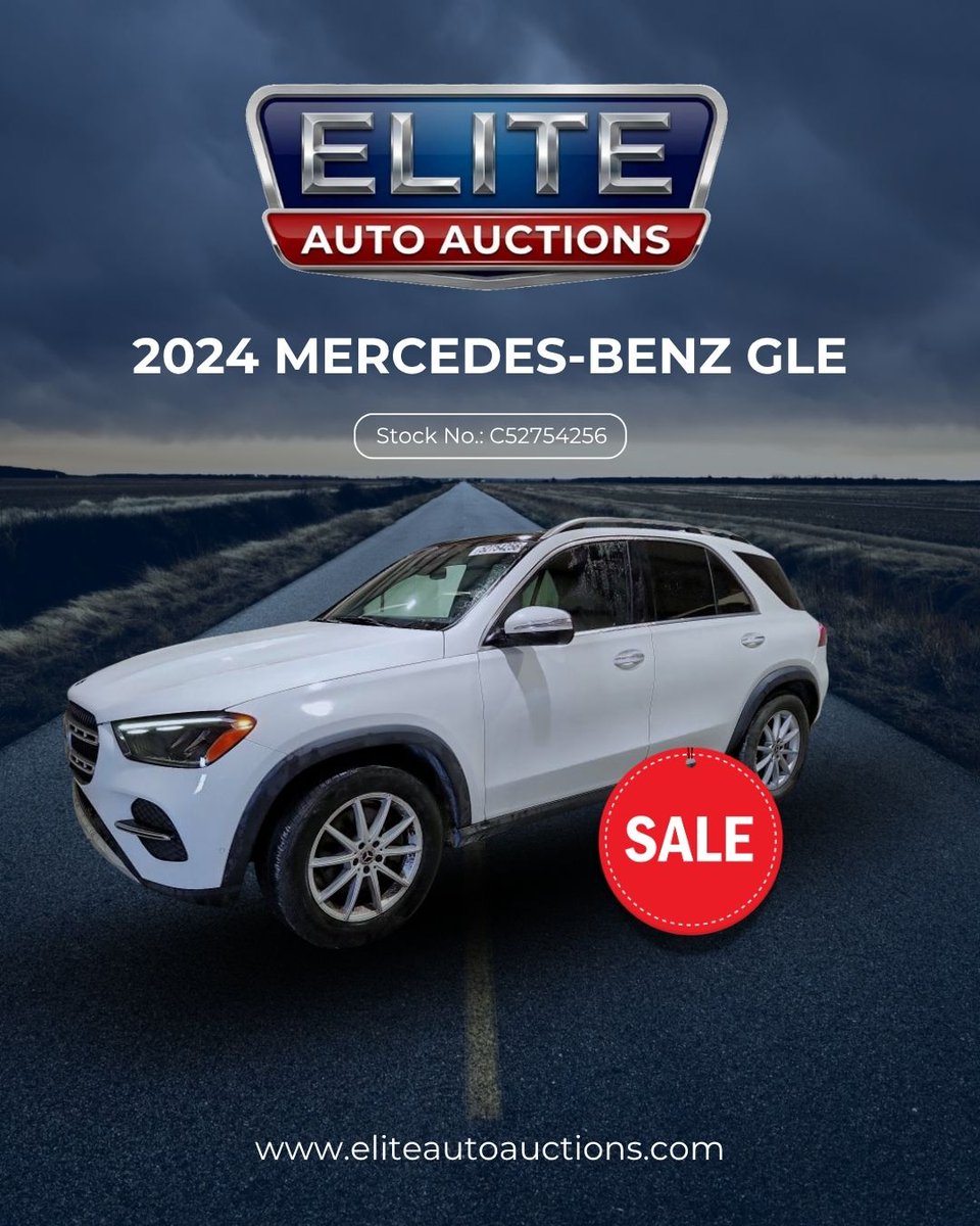 eliteauctions14's tweet photo. FOR SALE: 2024 MERCEDES-BENZ GLE-CLASS🏁
Stock No.: C52754256

This SUV offers a premium driving experience for you and your family.

Score this clean-titled unit at Elite Auto Auctions!

#MercedesBenz #EliteAutoAuctions #CarDeals #UsedCars #WholesaleCars #RepairableCars https://t.co/p2NQZvlVqD