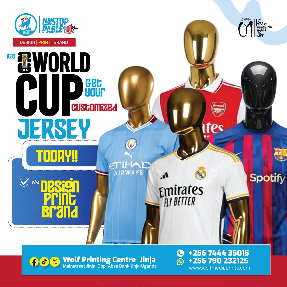 WOlfMedia_ug's tweet photo. It's World Cup Now, Not Champions League. Bring Your Jersey for Printing  here at Wolf Printing Centre Jinja.  We're just a phone call away from you. DM us today on 0790232125 / 0744435015 📍 We're on Mainstreet Opp. Absa Bank Jinja https://t.co/B2OVgCkXS4