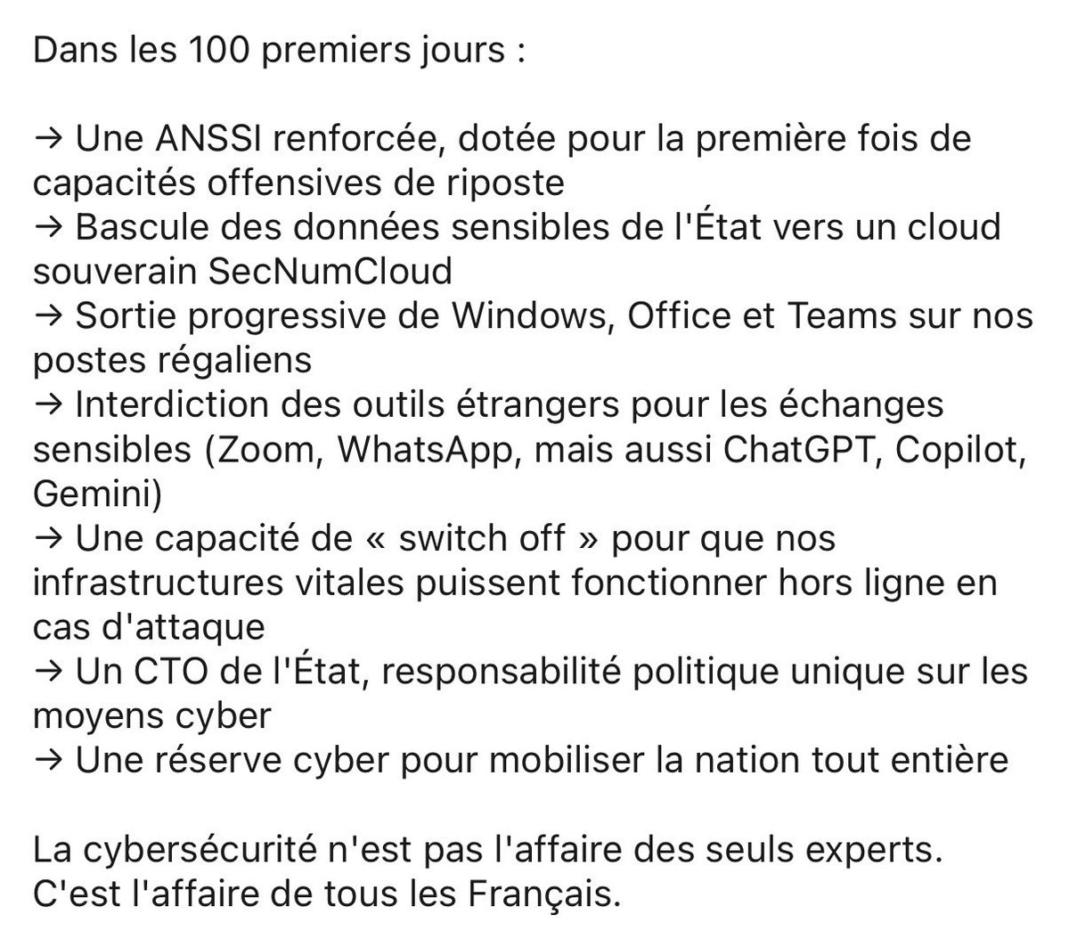 GrablyR's tweet photo. Bruno Retailleau dévoile son plan pour le numérique. 

Sans donner d’avis politique, ça semble être une bonne compilation de tout ce qui aurait dû être fait depuis 10 ans. https://t.co/MRMppT3oWo