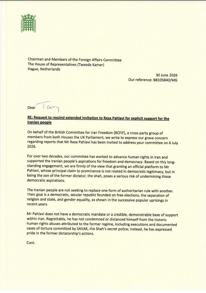 BobBlackman's tweet photo. Reza Pahlavi should not be given a platform to justify replacing one form of authoritarian rule with another.

A return to the monarchy in Iran is not welcome, especially as he has failed to condemn the previous Shah’s dictatorship and for claiming support from the IRGC.

1/2 https://t.co/RsRcjfTy1L