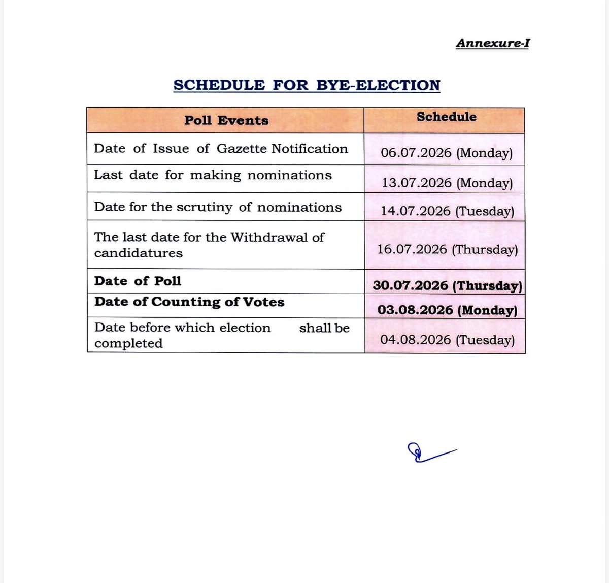 arvindgunasekar's tweet photo. ECI announces bye-elections for three assembly constituencies in Bihar, MP and Gujarat on 30.7.2026.

ECI yet to schedule bye-elections for six vacant assembly constituencies in Tamil Nadu. https://t.co/7W65uyi3TL