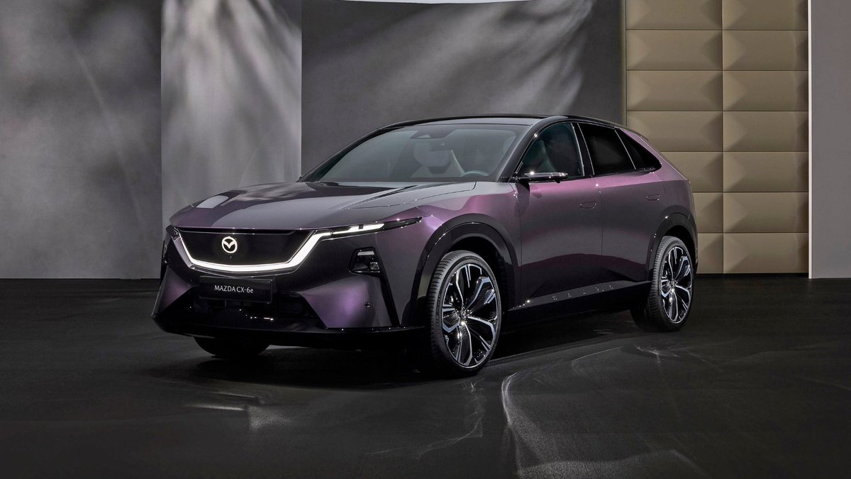 GslashRage's tweet photo. .@MKBHD .@WVFRM .@carswithmiles 

Can yall please review the mazda cx6e then somehow pressure them to sell it in the us. best looking ev i’ve ever seen! @MazdaUSA https://t.co/dPzoCgsqyJ