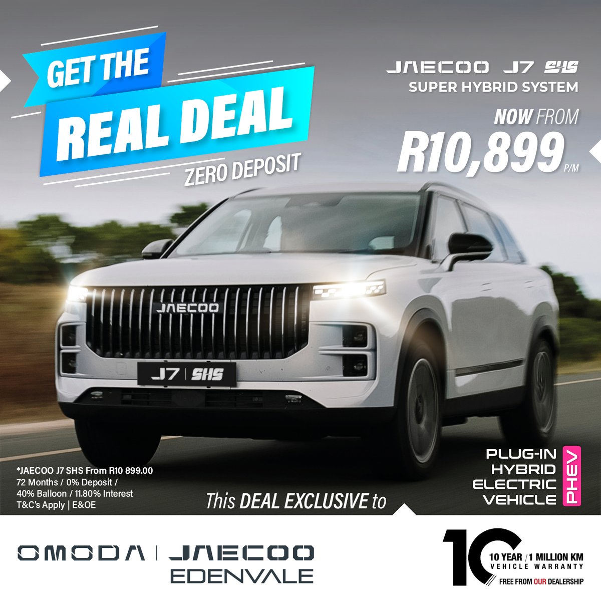 OmodaEdenvale's tweet photo. Some SUVs talk a big game. This one backs it up.

The JAECOO J7 and J7 SHS combine rugged capability with premium finishes and next-level tech.

If you’re serious about your next SUV, this is the real deal.

👉 Book your test drive today: https://t.co/bmiFv7Kt0l https://t.co/5r2q3pqu7c
