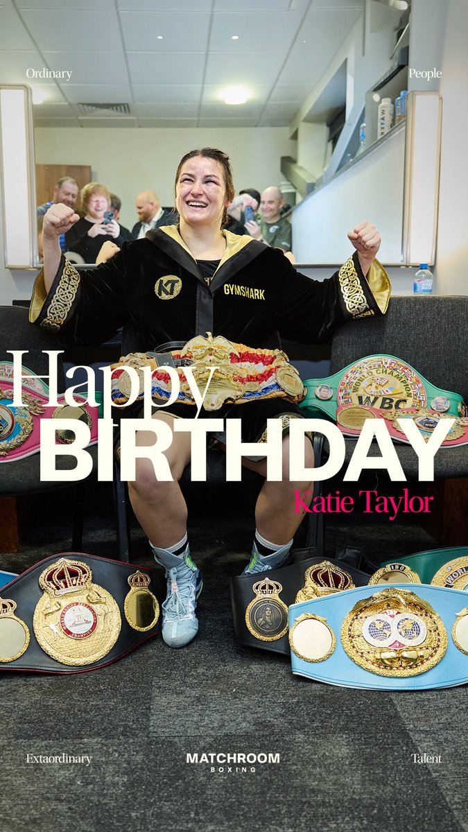 MatchroomBoxing's tweet photo. Happy birthday to the greatest 🎉 @KatieTaylor 

One last special night to come, September 5 💫 #TaylorPili https://t.co/1x3bUq67Ai
