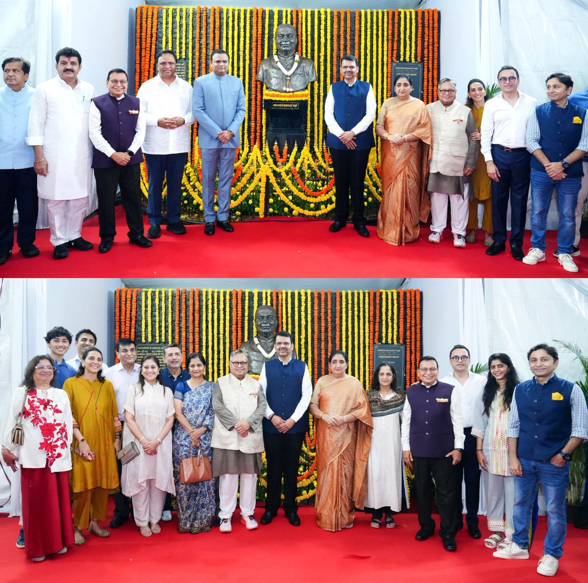 RajendrajDarda's tweet photo. आजचा दिवस लोकमत परिवार आणि दर्डा कुटुंबासाठी अत्यंत महत्त्वाचा, अभिमानास्पद आणि भावनाविवश करणारा आहे. ‘लोकमत’चे संस्थापक संपादक श्रद्धेय जवाहरलालजी दर्डा (बाबूजी) यांच्या जयंतीनिमित्त मुंबईतील बॉम्बे स्टॉक एक्स्चेंजसमोरील ‘जवाहरलाल दर्डा चौक’ येथे त्यांच्या अर्धाकृती पुतळ्याचे अनावरण आज मुख्यमंत्री देवेंद्र फडणवीस यांच्या हस्ते करण्यात आले.

या प्रसंगी उपमुख्यमंत्री सुनेत्रा पवार, महाराष्ट्र विधानसभेचे अध्यक्ष राहुल नार्वेकर, जलसंपदा मंत्री गिरीश महाजन, सांस्कृतिक कार्यमंत्री आशिष शेलार, जलसंधारण मंत्री संजय राठोड, कौशल्यविकास मंत्री मंगलप्रभात लोढा तसेच माझे ज्येष्ठ बंधू  डॉ. विजय दर्डा यांच्यासह अनेक मान्यवर उपस्थित होते.

मंत्री म्हणून बाबूजींनी महाराष्ट्राच्या विकासात मोलाचे योगदान दिले आणि अनेक महत्त्वाकांक्षी योजना राबविल्या. राज्याच्या राजधानीत त्यांच्या अर्धाकृती पुतळ्याचे अनावरण होणे हा आमच्या परिवारासाठी आनंद, अभिमान आणि कृतज्ञतेचा अविस्मरणीय क्षण आहे.

बाबूजींनी दिलेले संस्कार, मूल्ये आणि मार्गदर्शन हाच आमच्या वाटचालीचा आधार आहे. जयंतीदिनी बाबूजींना विनम्र अभिवादन.

@Dev_Fadnavis @CMOMaharashtra @SunetraA_Pawar @rahulnarwekar @girishdmahajan @SanjayDRathods 
@ShelarAshish @MPLodha 
@vijayjdarda @devendarda @rishidarda @karandarda