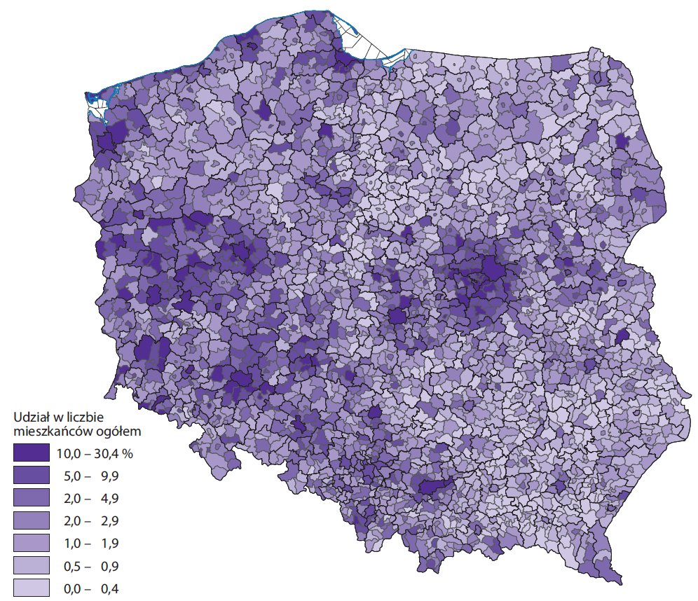 Skalinskalin's tweet photo. GUS podaje ciekawe dane eksperymentalne o Polsce widzianej przez „ślady życia”, czyli aktywność w rejestrach administracyjnych...

Na koniec 2025 r. w Polsce przebywało ok. 38,8 mln osób, w tym ok. 2,3 mln cudzoziemców. To nie tylko statystyka migracji, ale też mapa realnego życia: pracy, edukacji, leczenia, zamieszkania.

Najmocniej widać koncentrację cudzoziemców w dużych miastach oraz ich otoczeniu... We Wrocławiu cudzoziemcy stanowili 19,5%, w Warszawie 14,5%, w Poznaniu 12,5%, w Krakowie 11,3%.

Polska zmienia się. Pytanie, czy polityka publiczna nadąża za tą zmianą.

Źródło: GUS, dane eksperymentalne.
#cudzoziemcy @GUS_STAT