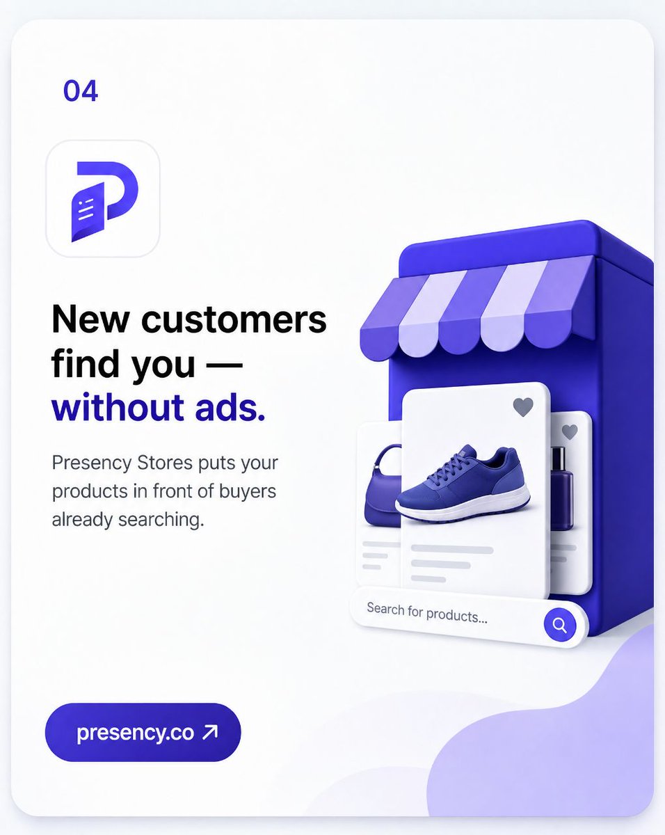 presencyltd's tweet photo. Customers are already searching. Make sure they find you.
With Presency, your products show up where buying decisions beginβnaturally.
#Presency #Ecommerce #ProductDiscovery #BusinessGrowth #VisibilityMatters https://t.co/ZbxBhIlcpp