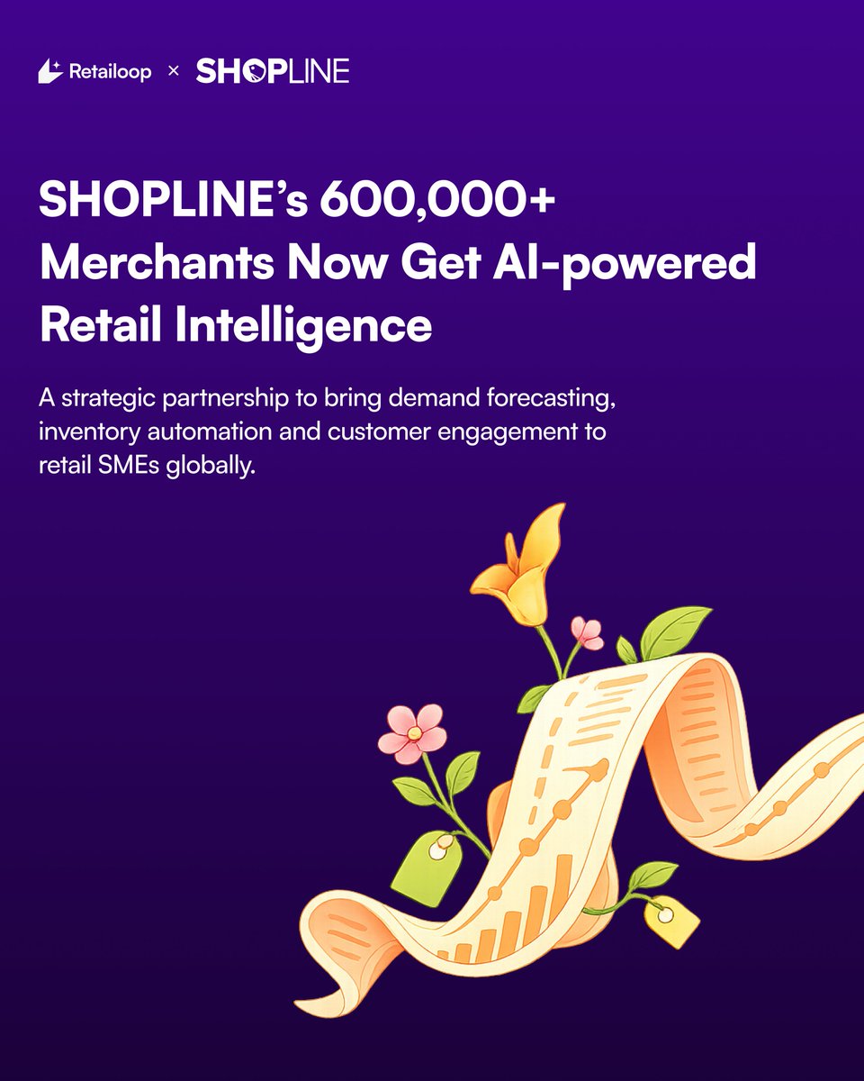 retail_loop's tweet photo. 🚀 @retail_loop  x @shoplineapp 🤝

600,000+ merchants. AI-powered retail intelligence. Just signed.

🔮 89% forecast accuracy 📉 30% stockout reduction 💡 15% waste reduction

The future of retail is AI-powered. LFG! 🔥
#Retailloop #SHOPLINE #RetailAI #Ecommerce #SMB https://t.co/yXuaKUt6QQ