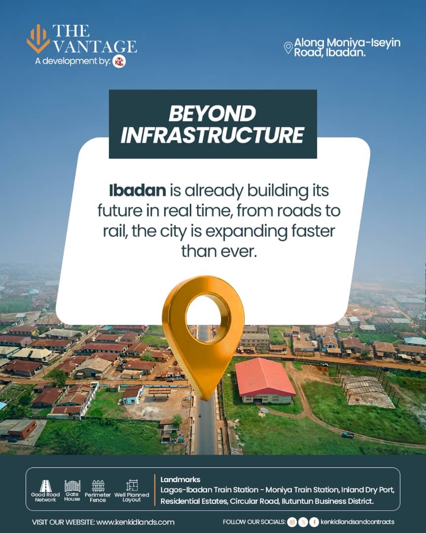 Kenkidlands's tweet photo. Ibadan isn't waiting for growth, it is the growth 📈🏙️
With expanding infrastructure, strategic connectivity, and rising opportunities, The Vantage places you at the heart of the city's transformation.
Start with just ₦200,000 and Own The Advantage 🏡✨
#RealEstate #Moniya https://t.co/Mendi4EYuF