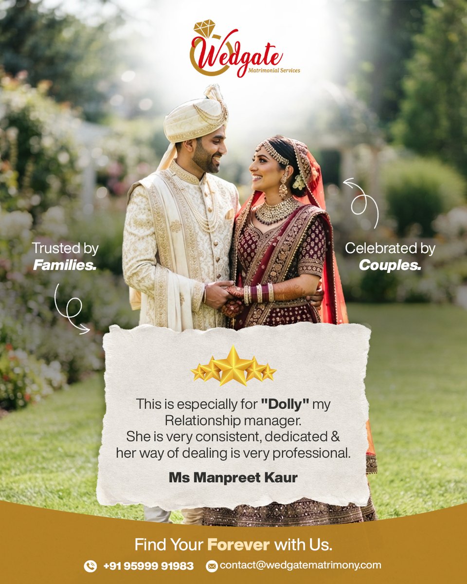 wedgate's tweet photo. Finding your perfect life partner starts with the right guidance. ❤️ 
Trust Wedgate Matrimonial Services to help you begin your forever💍 

Call: 9599991983 

#WedgateMatrimony #Matchmaking #lifepartner #twitterpost https://t.co/powPBidq8Q