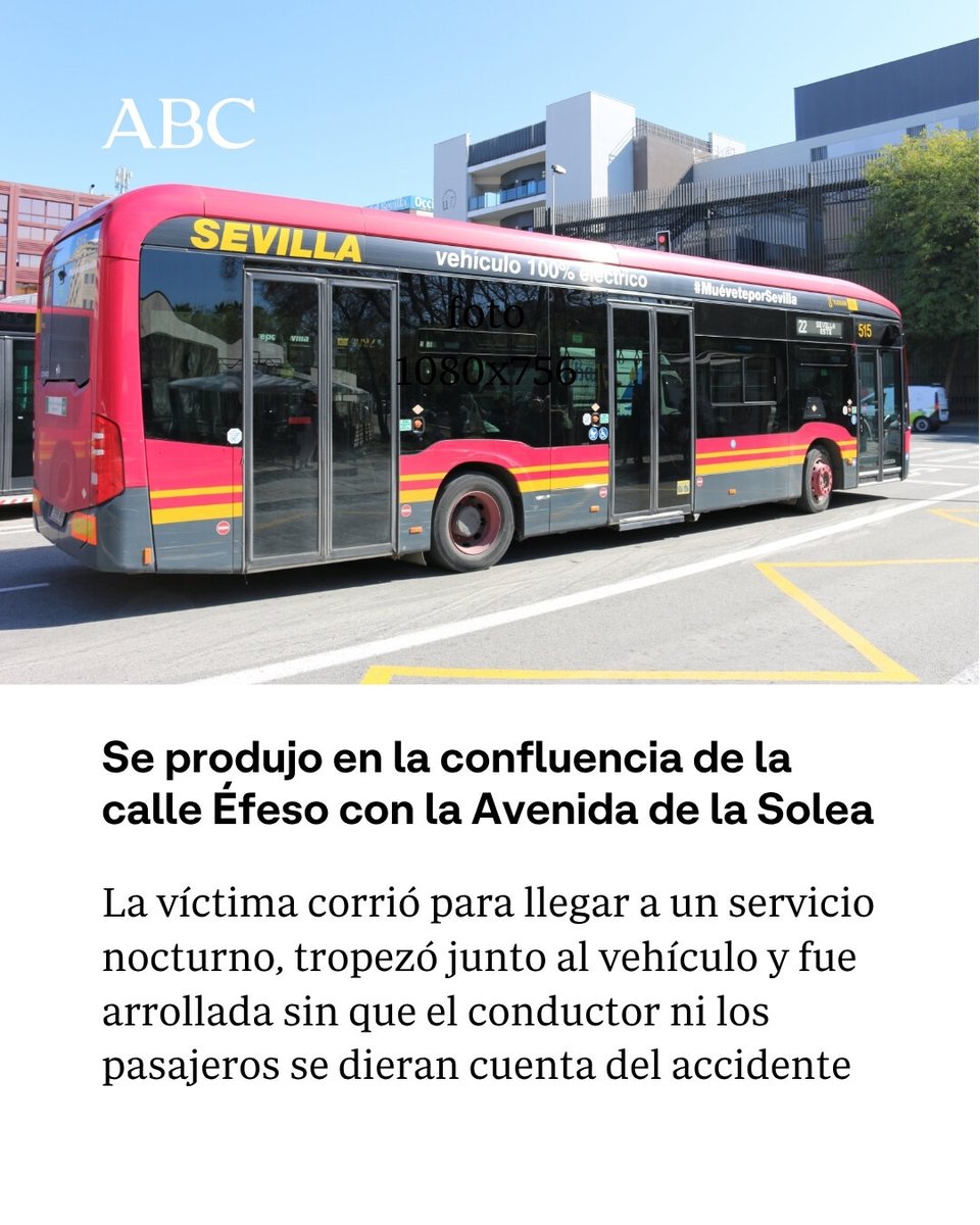 abcdesevilla's tweet photo. 🚌 Muere un hombre de 34 años tras ser atropellado por un autobús de Tussam en el Polígono San Pablo

La víctima corrió para llegar a un servicio nocturno, tropezó y fue arrollado

✍️ Álvaro Gayán Queralt y Jesús Díaz

📍https://t.co/dezdluxLGB https://t.co/P5NgFNcjHC