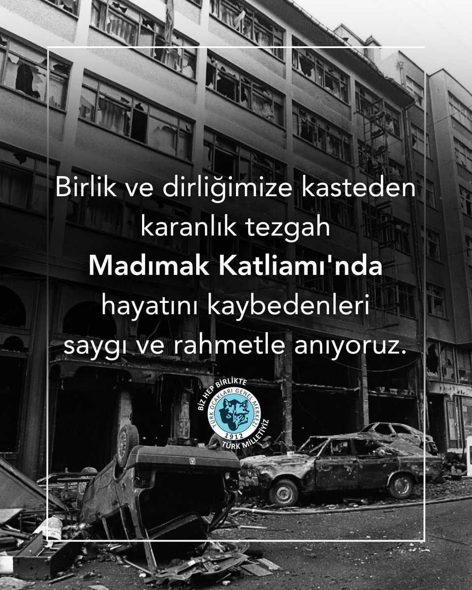 turkocaklari's tweet photo. Birlik ve dirliğimize kasteden karanlık tezgah Madımak Katliamı'nda hayatını kaybedenleri saygı ve rahmetle anıyoruz. https://t.co/DOcCgLT3ls