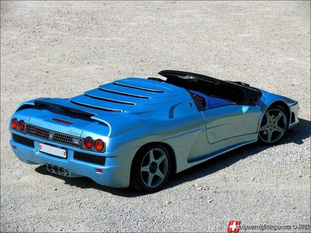 CarSighting's tweet photo. Switzerland’s official Lamborghini importer, Roland Affolter, thought the Diablo barely changed from one model year to the next. So from the mid 1990s he started rebodying his clients cars completely, offering a full range of conversions that climbed in intensity: Evolution, Miami, GT1, and finally the GTR.

This one though is a GTR Roadster, and I honestly can’t even tell you how many exist in this configuration