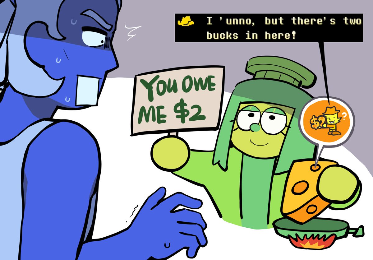 BreezeCyan's tweet photo. #deltarune
pay or fry
yumyum https://t.co/TsvpLUM0Un