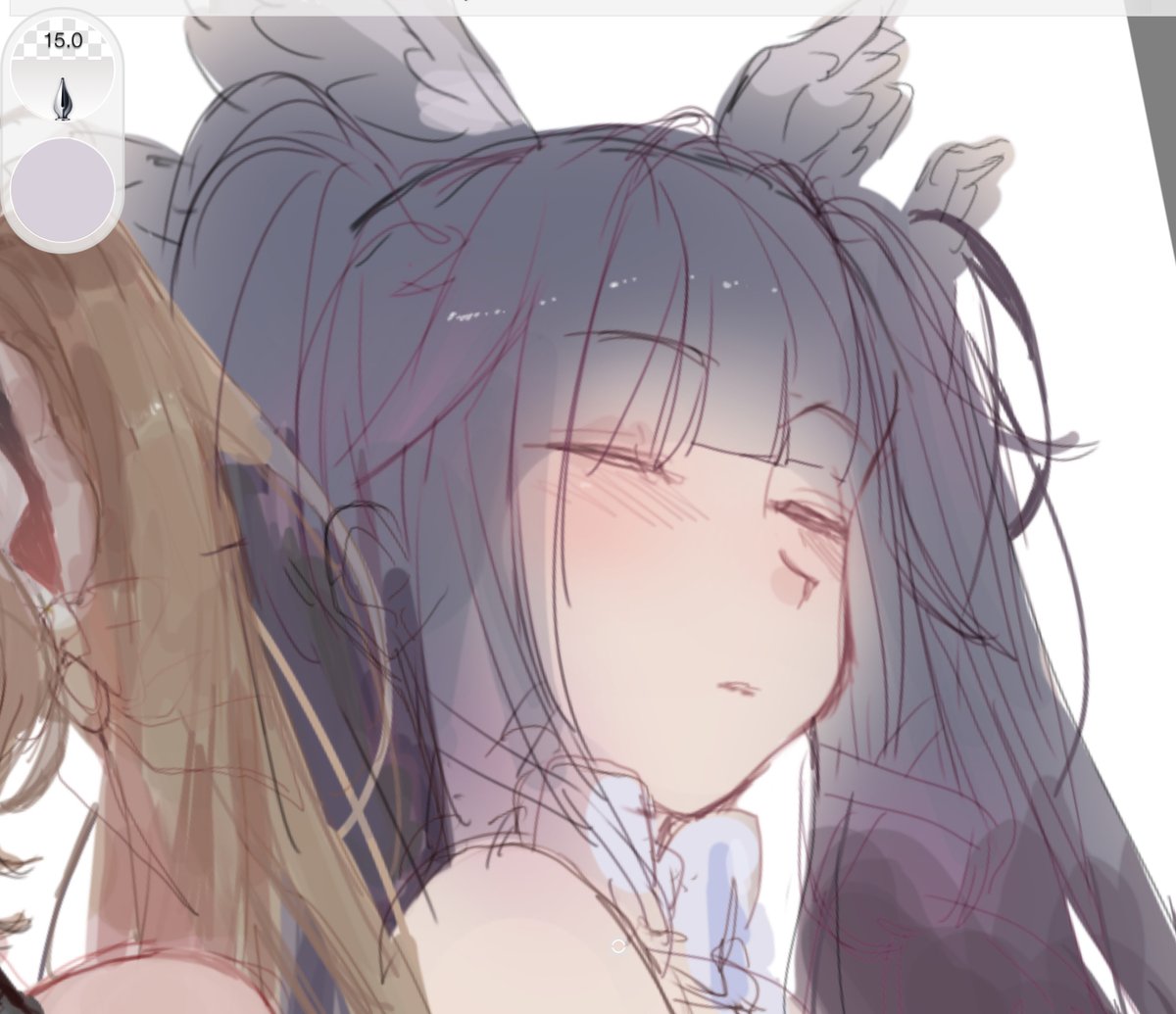 abcdef5263w's tweet photo. ラフと塗りで絵柄変わる https://t.co/SSyoCRi8yP