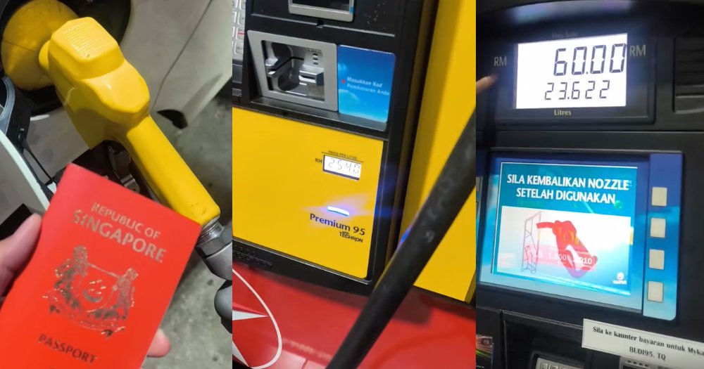 MothershipSG's tweet photo. Man flashes S'pore passport while pumping RON95, says he wants to 'piss off' M'sians https://t.co/5PvPv79hyR https://t.co/5MURXtoA9a