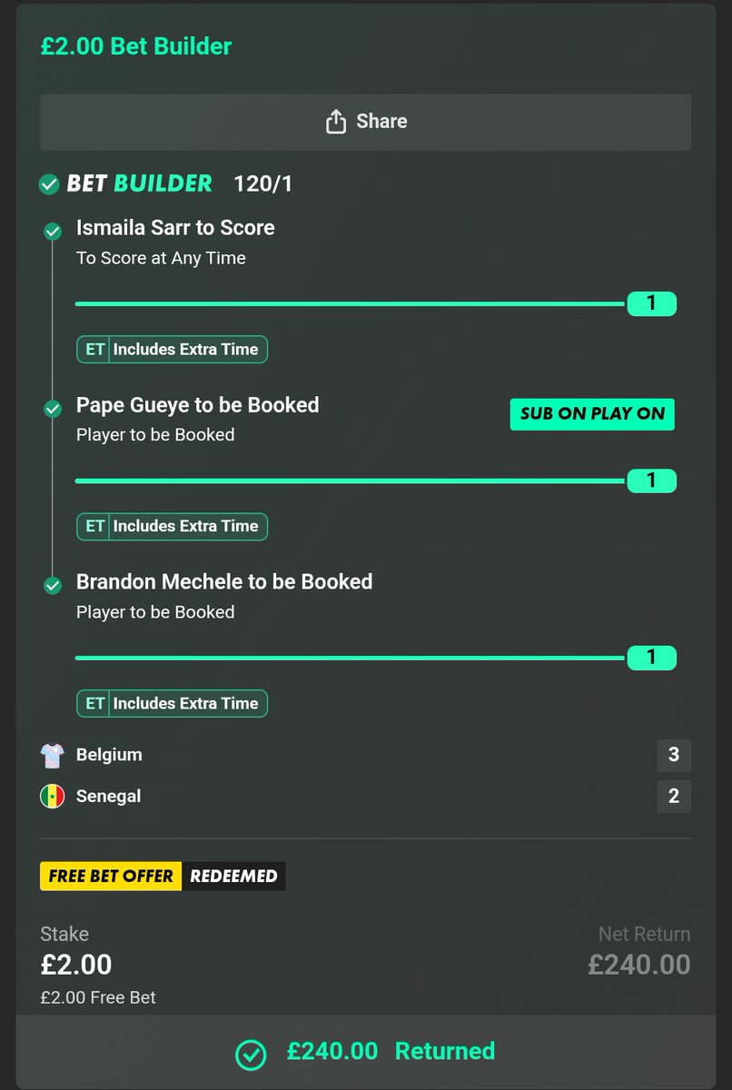 simongirt86's tweet photo. @ethanb_99 I took both of these pal and no idea how Senegal Jeff'd that up!

Oh well, a free £2 bet came in for me instead 😂 https://t.co/Lv8AExmkYp
