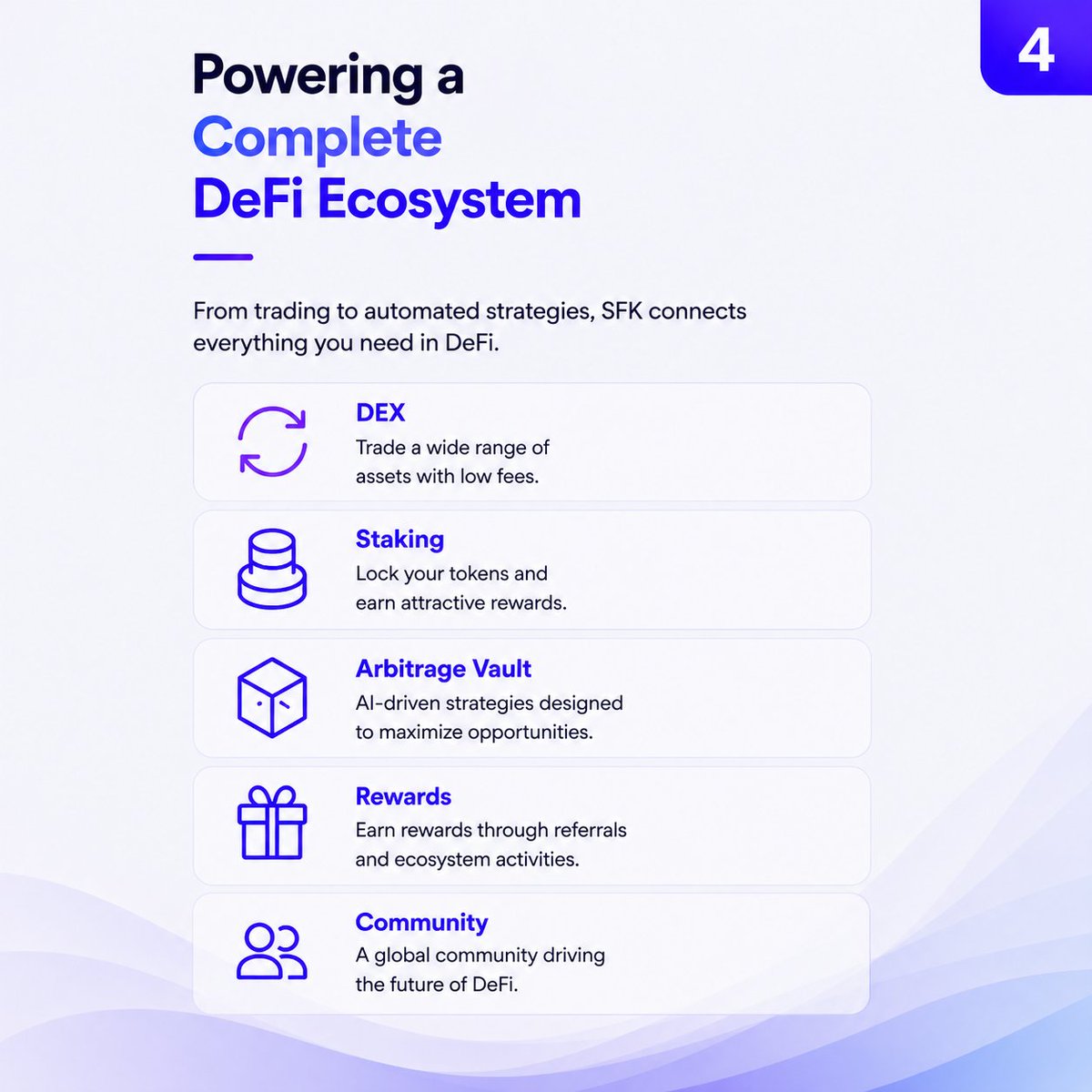 SFKtoken's tweet photo. Every great ecosystem starts with a vision.🚀 

SFK is building a DeFi ecosystem where you can trade, stake, automate, earn, and grow—all powered by one utility token.
One Token. Endless Possibilities.

https://t.co/sQjpilFVxq

#SFKToken #DeFi #Web3
