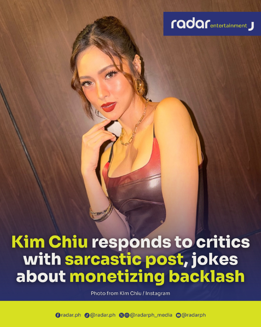 radarph_media's tweet photo. Actress and TV host #KimChiu has finally reacted to the wave of online criticism directed at her, responding with humor and a touch of sarcasm.
“Truelamey!!! #cravings nila ako! Bet na bet! For monetization, isama ko na din cguro to sa #KimChiuCharityProgram. Monetization is the key. You’re welcome po. Makatulong man lang sa pang-araw-araw,” Kim wrote.
Her post quickly drew reactions from fans, many of whom praised her for choosing to laugh off the negativity instead of engaging in online arguments.
The actress’ remark came after another round of criticism surfaced online, following an alleged snubbing incident involving veteran entertainment vlogger #OgieDiaz and her joke with “Eat Bulaga” host #RyzzaMaeDizon, which some interpreted negatively.
This prompted one netizen to defend her and question why she continues to be targeted.
“Ano bang meron kay Ate Kimmy at hindi niyo kayang tigilan? Araw-araw na lang may new issue na pilit niyong ginagawa. Wala na ba talagang ibang mapagkaabalahan? Ang daming totoong problema sa paligid, pero mas inuuna ni’yo pa ang buhay ng isang taong tahimik lang namang nagtatrabaho,” the netizen wrote.
Despite the recurring online criticism, Kim has remained active in her projects and has largely avoided directly addressing the issue. Instead, she chose to respond with a lighthearted message, even joking that the attention she receives could help generate funds for her charity efforts.
Her post has since gone viral, with many supporters applauding her positive outlook and her ability to turn negativity into something that, she said, could benefit others.
(✍️ Kiko Escuadro 📸 Kim Chiu)
#radarPH
#radarPHEntertainment
KIM IMAGE: https://t.co/WxKKD8s1bJ