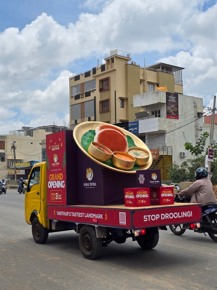 Babaitiffins's tweet photo. Soft launch was never an option😎

Grand Opening 3rd July, 2026

#BabaiTiffins #OOH #Marketing #Launch https://t.co/7cnE9STYBg