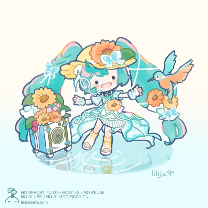 ゆるアンケート:このイラストのミクさんをグッズにするとしたらどれが良いでしょうか…! ツリーにアンケート載せてます