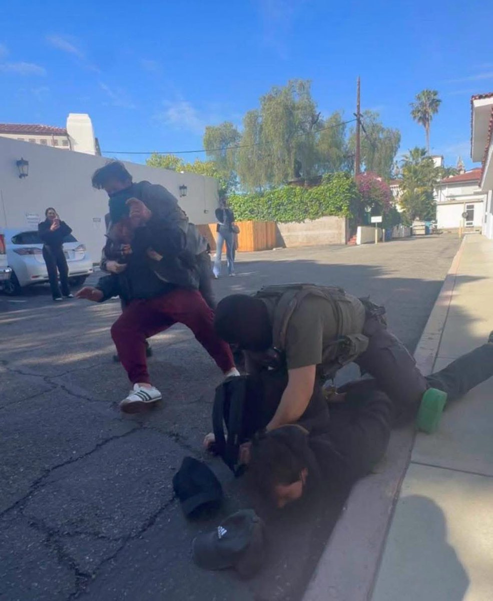 Gianl1974's tweet photo. AMERICA’S NAZIS 🚨 Trump’s ICE agents are pepper-spraying and THROWING unarmed 80-year-old US citizens to the ground. 

Doug did not have a weapon.
Doug did not raise his voice.
Doug was tackled.

The masked cowards who did it are America’s Nazis, and I cannot wait to see them imprisoned for terrorizing