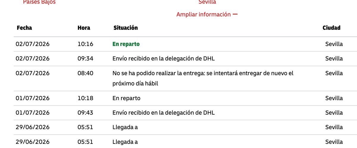 jsolisd's tweet photo. Pésimo servicio @DHLPaket https://t.co/jGelZmY3A8