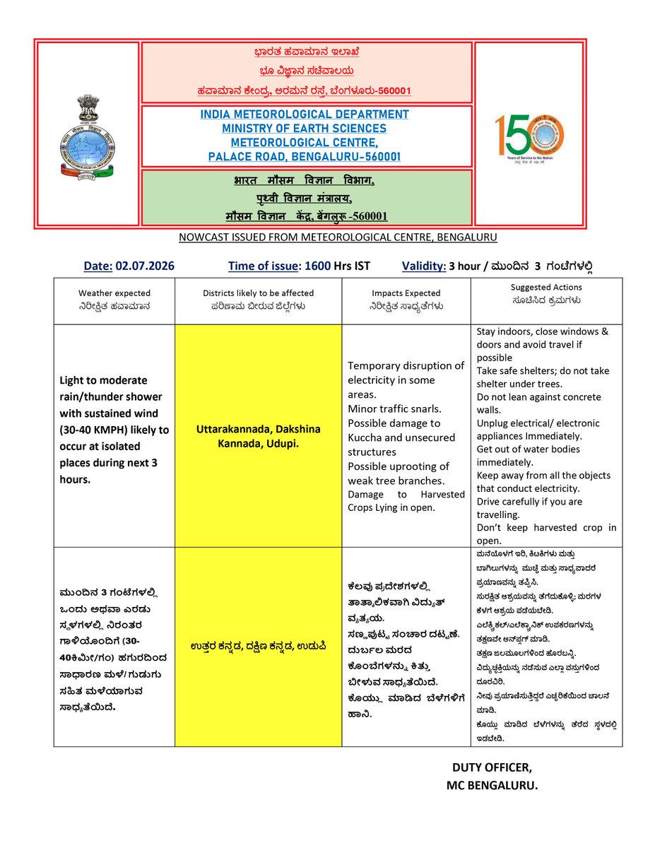 KarnatakaSNDMC's tweet photo. IMD's #Nowcast :
#CAP-SACHET
#KSNDMC
@DCDKOfficial @dcuttarakannada @dcudupi https://t.co/yd4WGinOYf
