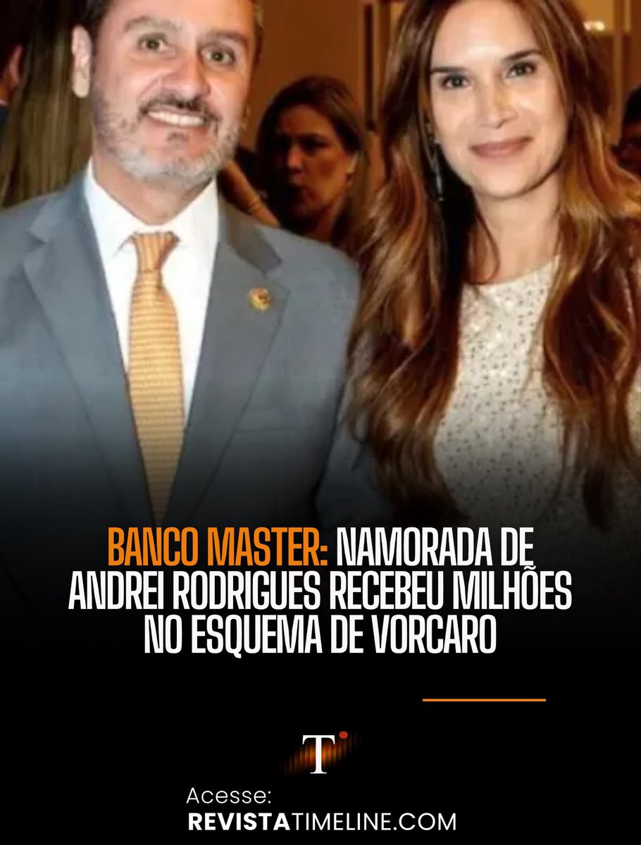 RevistaTL's tweet photo. O escritório que assina a defesa de Augusto Ferreira Lima, sócio de Daniel Vorcaro e um dos investigados centrais do caso Banco Master, tem entre seus quadros Renata Varandas, jornalista e namorada do diretor-geral da Polícia Federal, Andrei Rodrigues.

A PF prendeu Lima e conduz a Operação Compliance Zero, que apura suspeitas de fraude financeira envolvendo o Banco Master e empresas ligadas ao grupo. Rodrigues foi afastado pelo ministro André Mendonça, do STF, do acesso direto às investigações.

Documentos extraídos do celular de Vorcaro, divulgados no inquérito, indicam que o banqueiro monitorava a operação desde julho de 2025, meses antes de ser preso no Aeroporto de Guarulhos quando tentava embarcar em um jatinho rumo a Dubai.